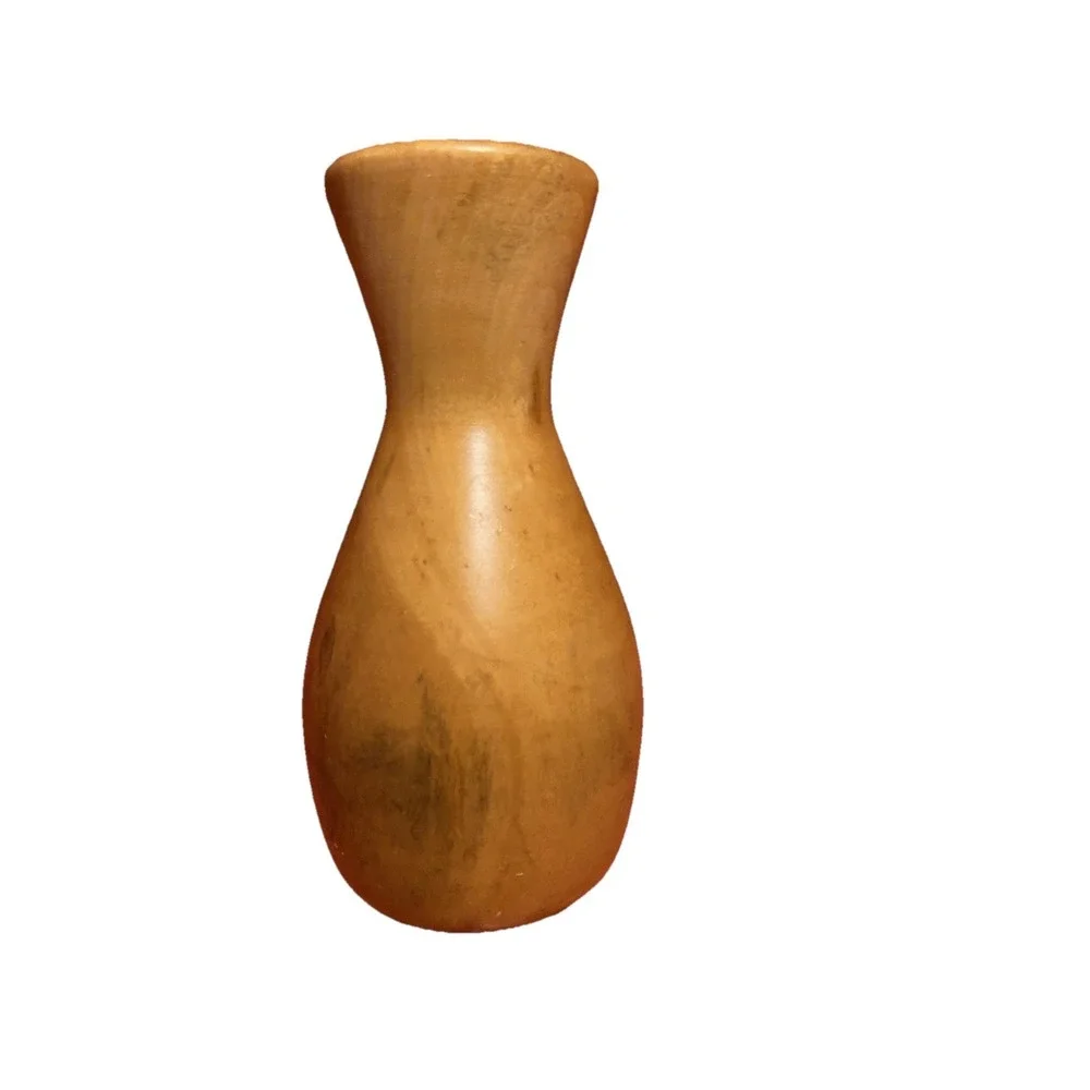 Hand Turned Natural Wood Grain Flower Vase 5.5 x 3 Hand Crafted‎ Farmhouse Artsy